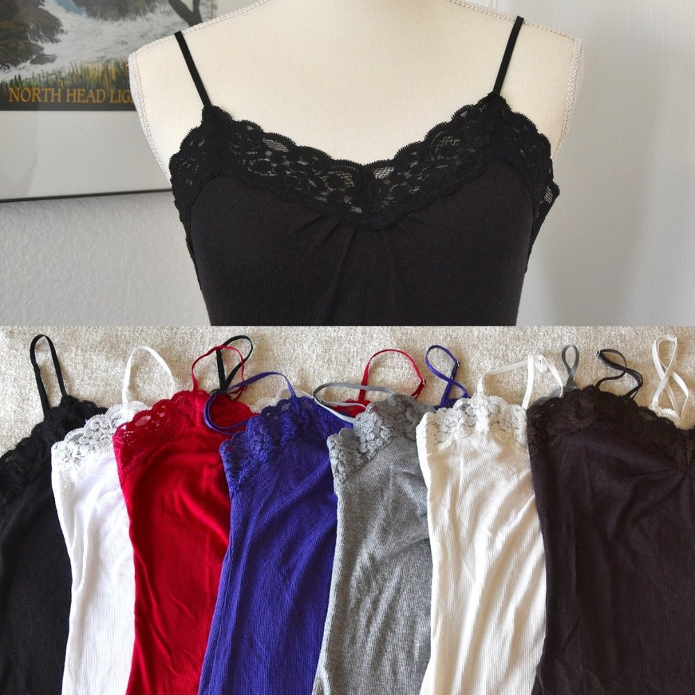 Worthington Brown Lace Stretch Camisole with Adjustable Straps Size S
